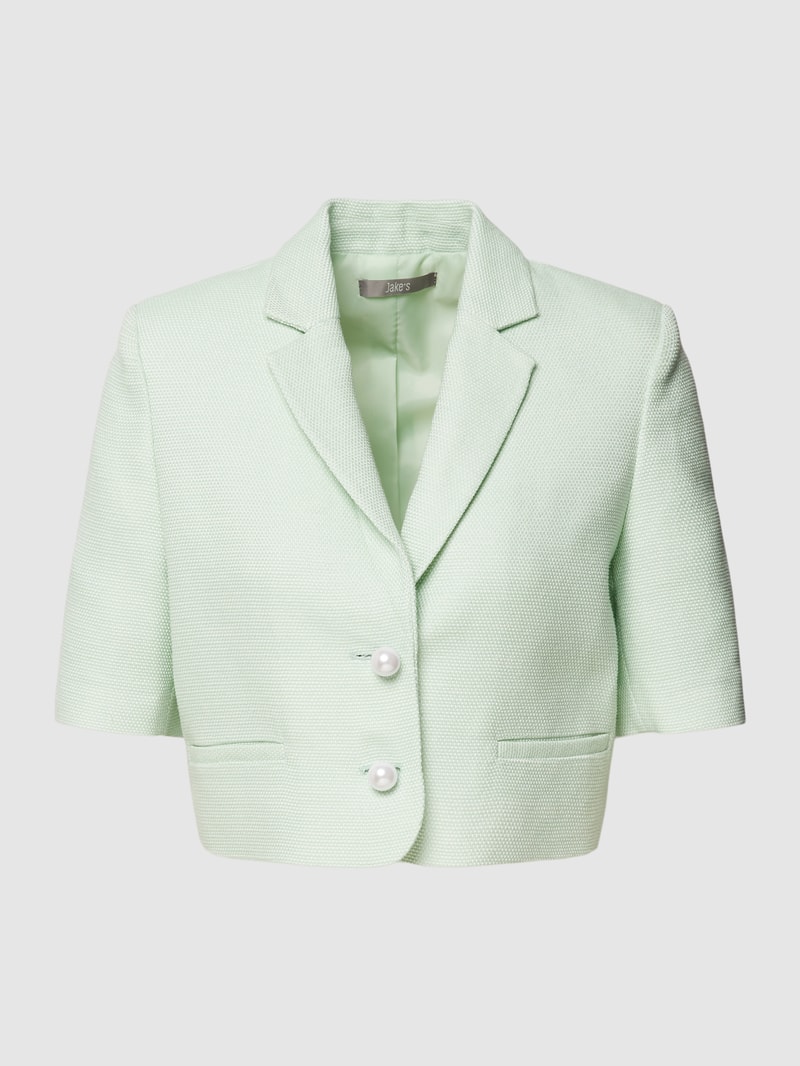 Cropped Blazer mit Strukturmuster in hellgrün