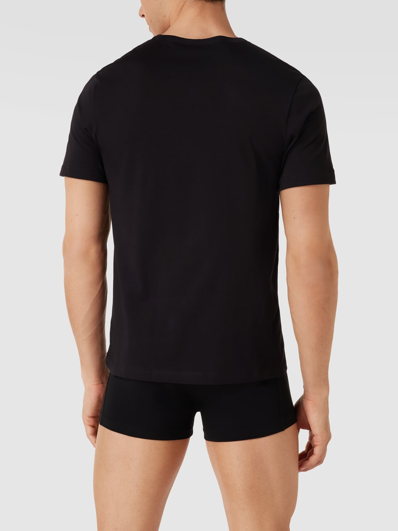 T-Shirt mit V-Ausschnitt im 3er-Pack Modell 'Classic' in dunkelgrau meliert