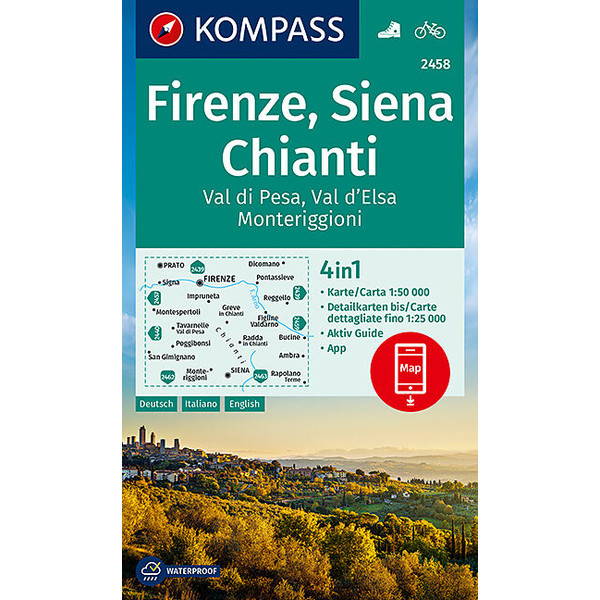FIRENZE, SIENA, CHIANTI 1:50 000 - Wanderkarte