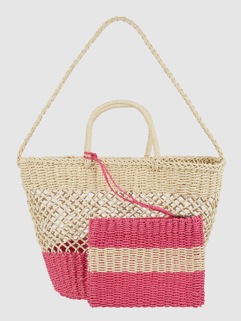 Shopper aus Papierstroh in pink