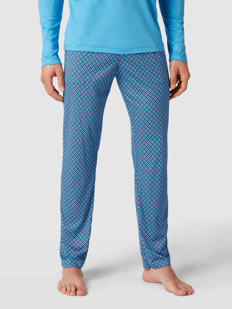 Pyjama-Hose mit Allover-Muster Modell 'REMIX' in türkis
