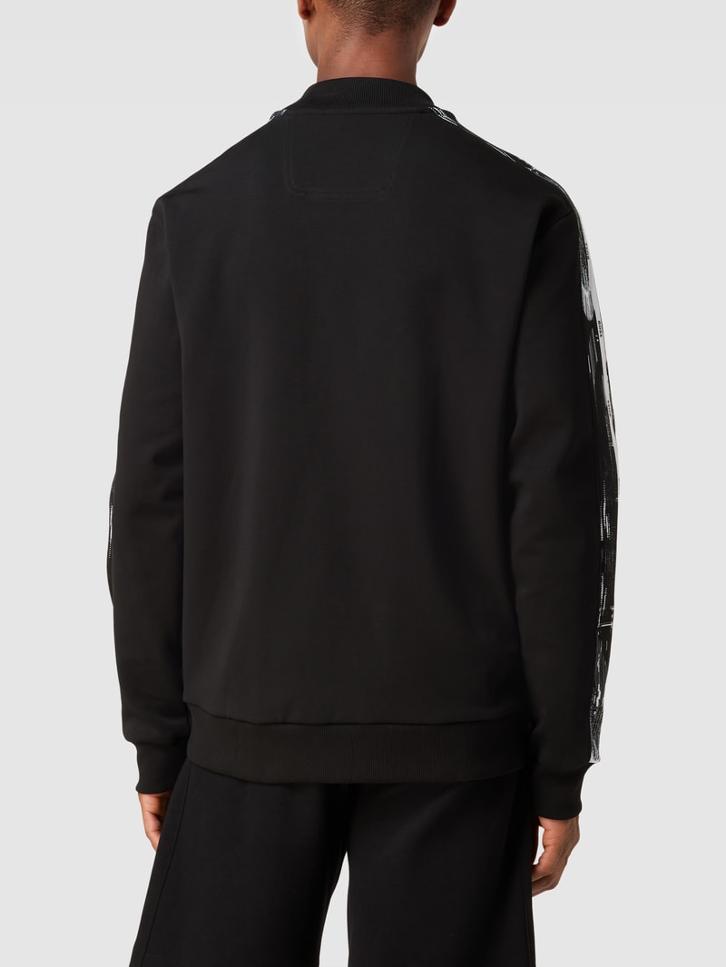Sweatjacke mit Galonstreifen in schwarz