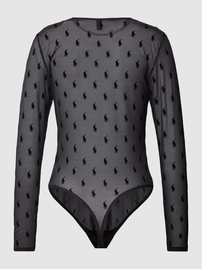 Body mit Logo-Muster in schwarz