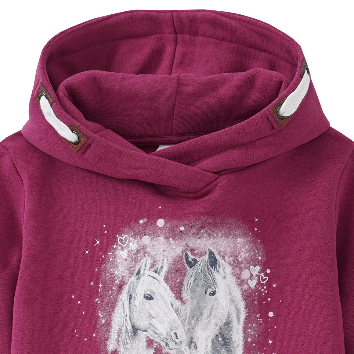 Mädchen Hoodie mit Pferde-Print
