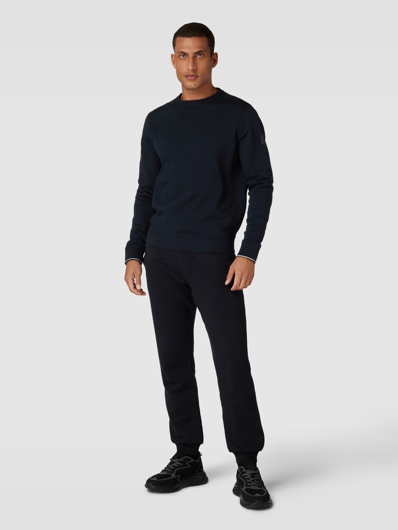 Sweatshirt mit Rundhalsausschnitt in marineblau