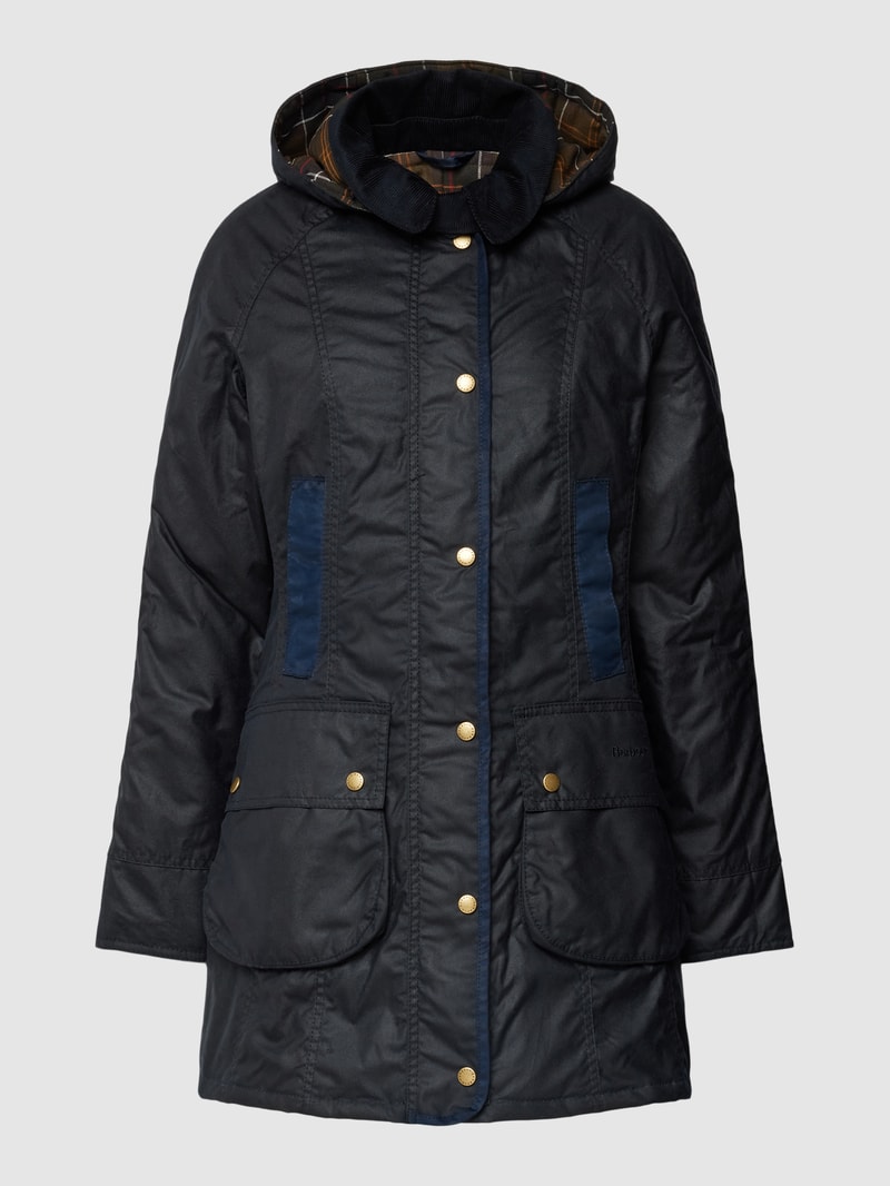 Jacke mit geripptem Umlegekragen Modell 'BOWER' in marineblau