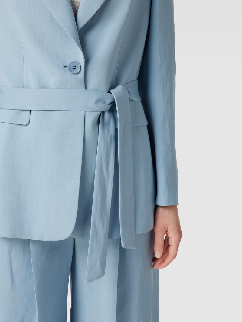 Blazer mit Bindegürtel in bleu