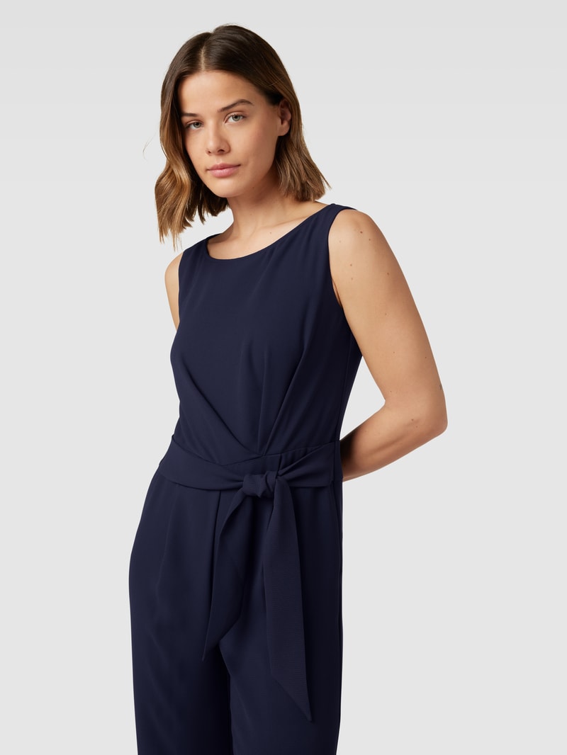 Jumpsuit mit Bindegürtel in dunkelblau
