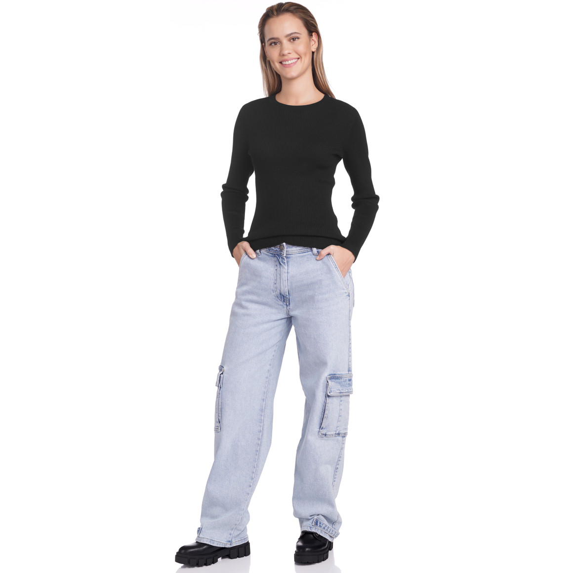 Damen Feinstrickpullover mit Rundhals