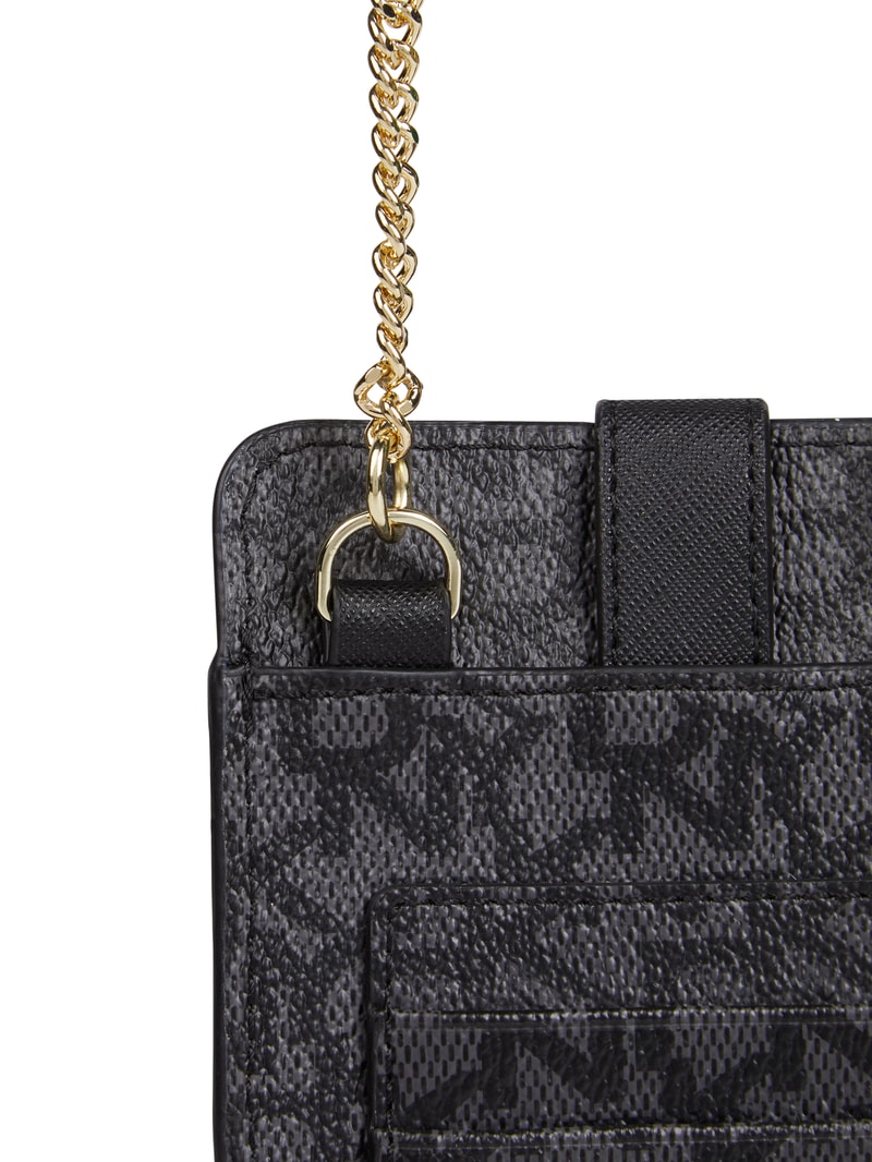 Handytasche mit Logo-Muster Modell 'Thomasina' in schwarz