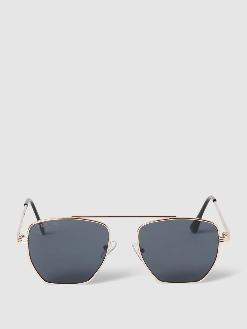 Sonnenbrille mit geradem Steg Modell 'Denver' in gold