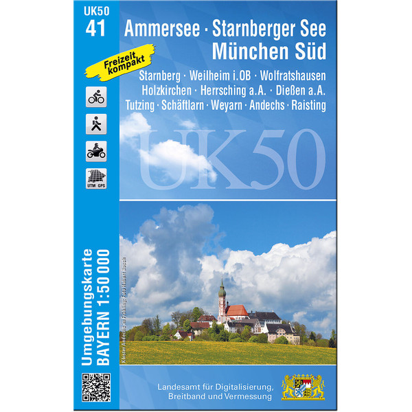 AMMERSEE, STARNBERGER SEE, MÜNCHEN-SÜD 1 : 50 000 (UK50-41) - Wanderkarte