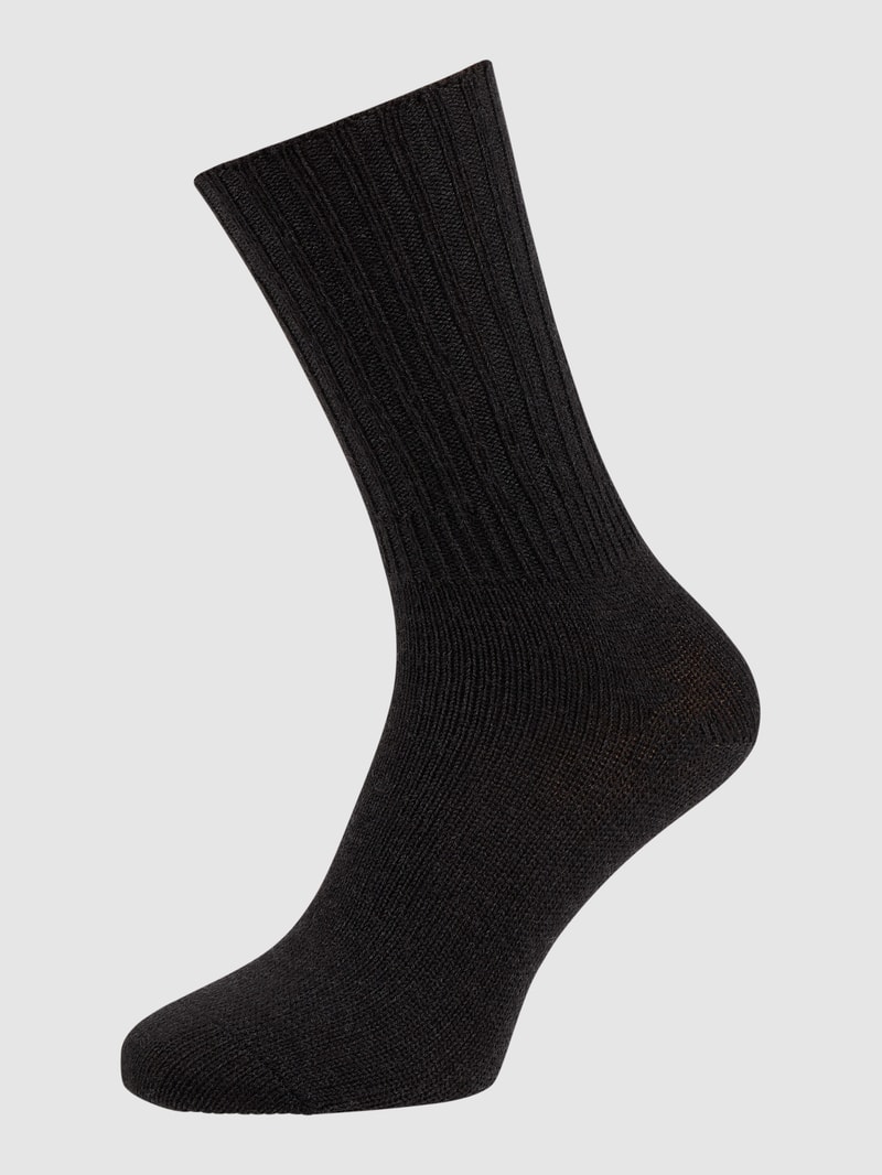 Socken aus Schurwollmischung Modell Striggings in anthrazit meliert