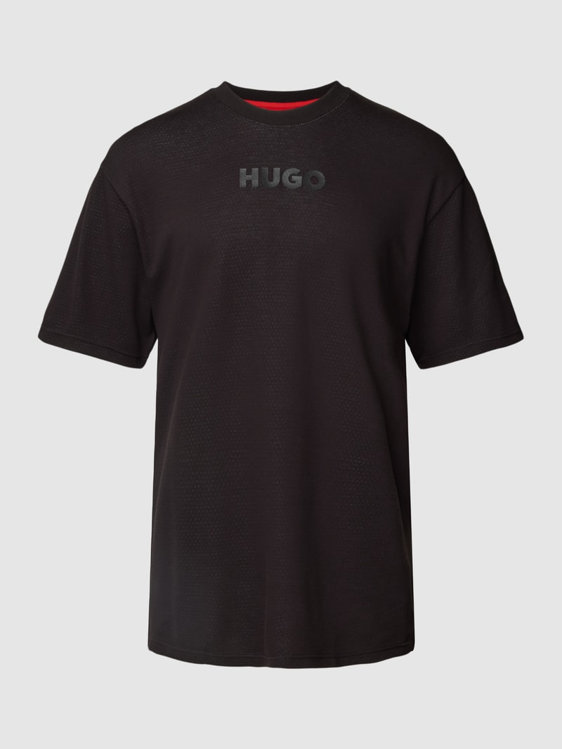 T-Shirt mit Label-Print Modell 'Daktai' in schwarz
