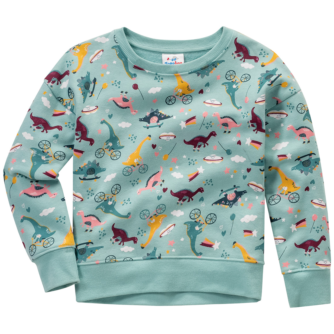 Mädchen Sweatshirt mit Dino-Allover