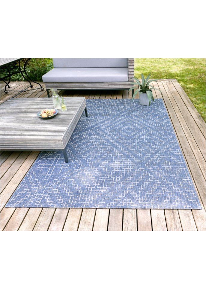 In- und Outdoor Teppich mit grafischer Struktur
