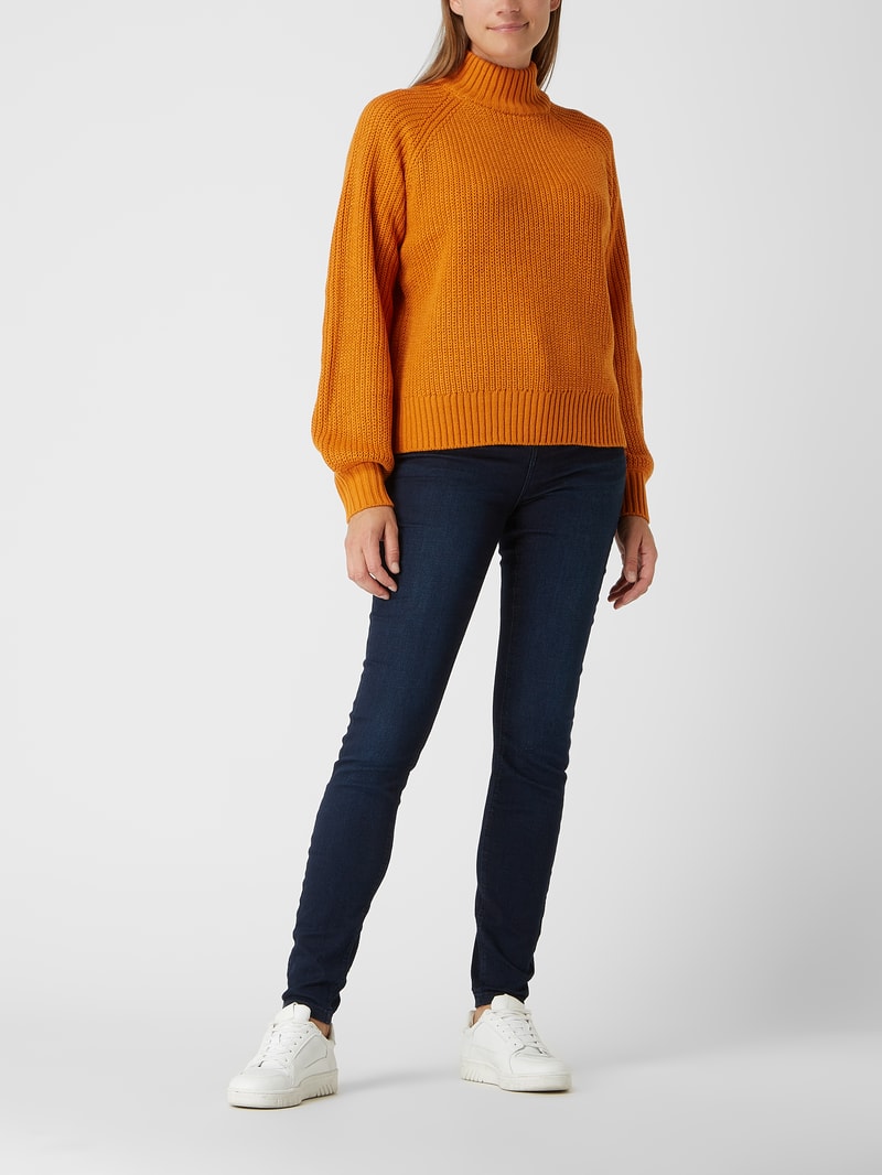 Skinny Fit High Waist Jeans mit Stretch-Anteil Modell 'Callie' in dunkelblau
