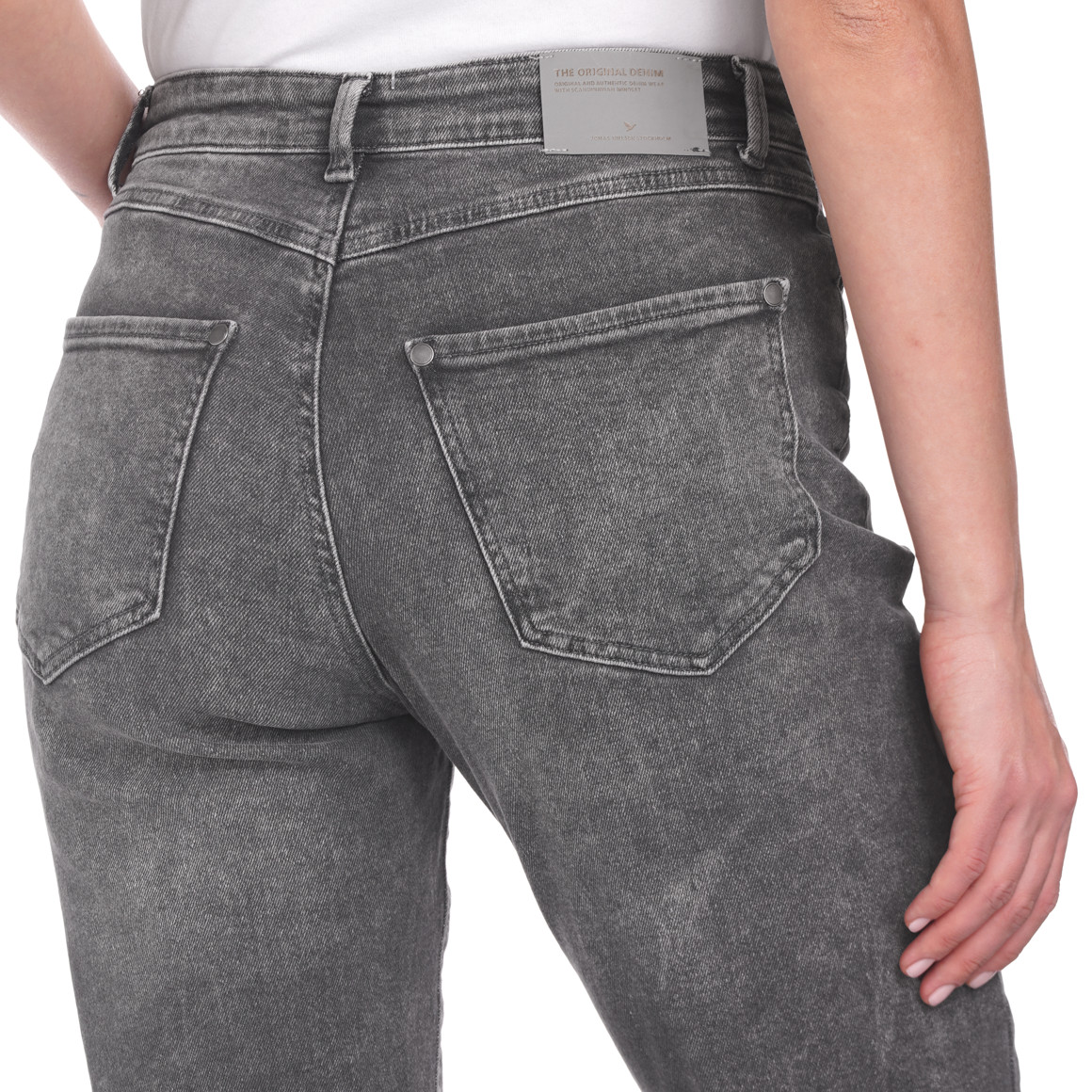 Damen Mom-Jeans mit Used-Waschung