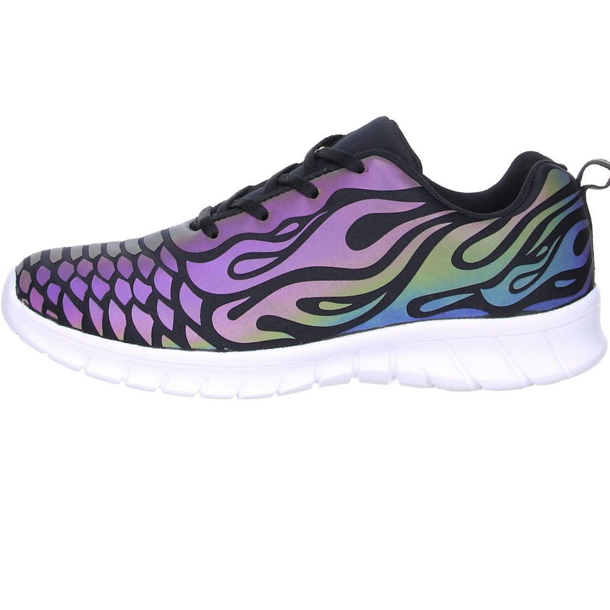 Kinder Mädchen Jungen Damen Reflektor-Sneaker schwarz/mehrfarbig/bunt