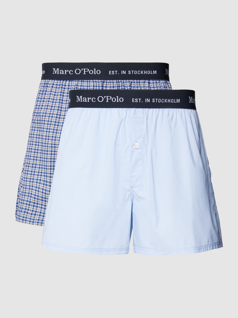 Boxershorts mit Allover-Muster im 2er-Pack in marineblau