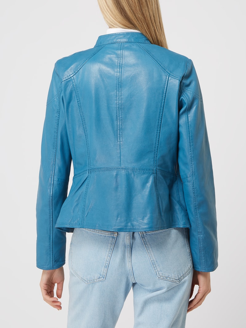 Lederjacke im Biker-Look Modell 'Ylvi' in blau