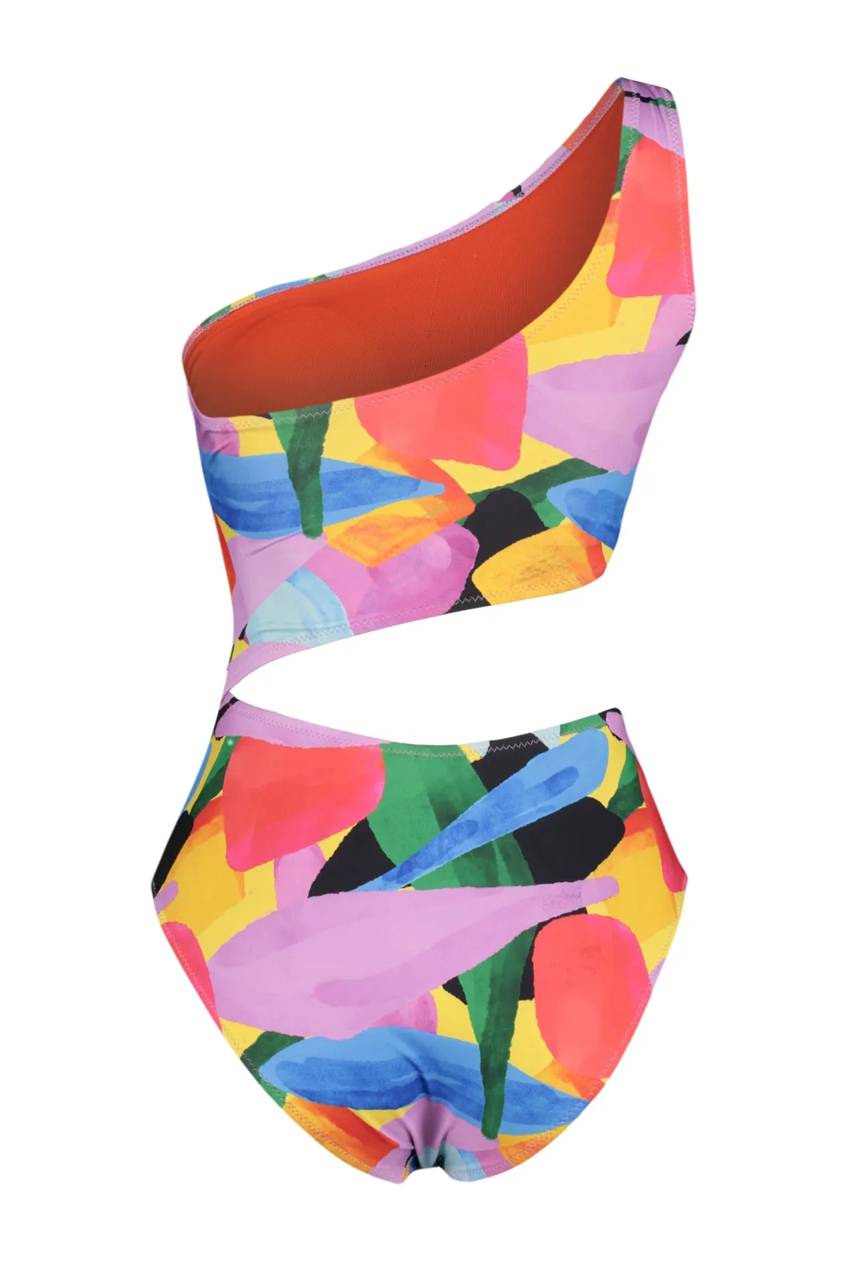 Trendyol Collection  Abstrakt gemusterter, einschultriger, normaler Mayokini TBESS23MA00243