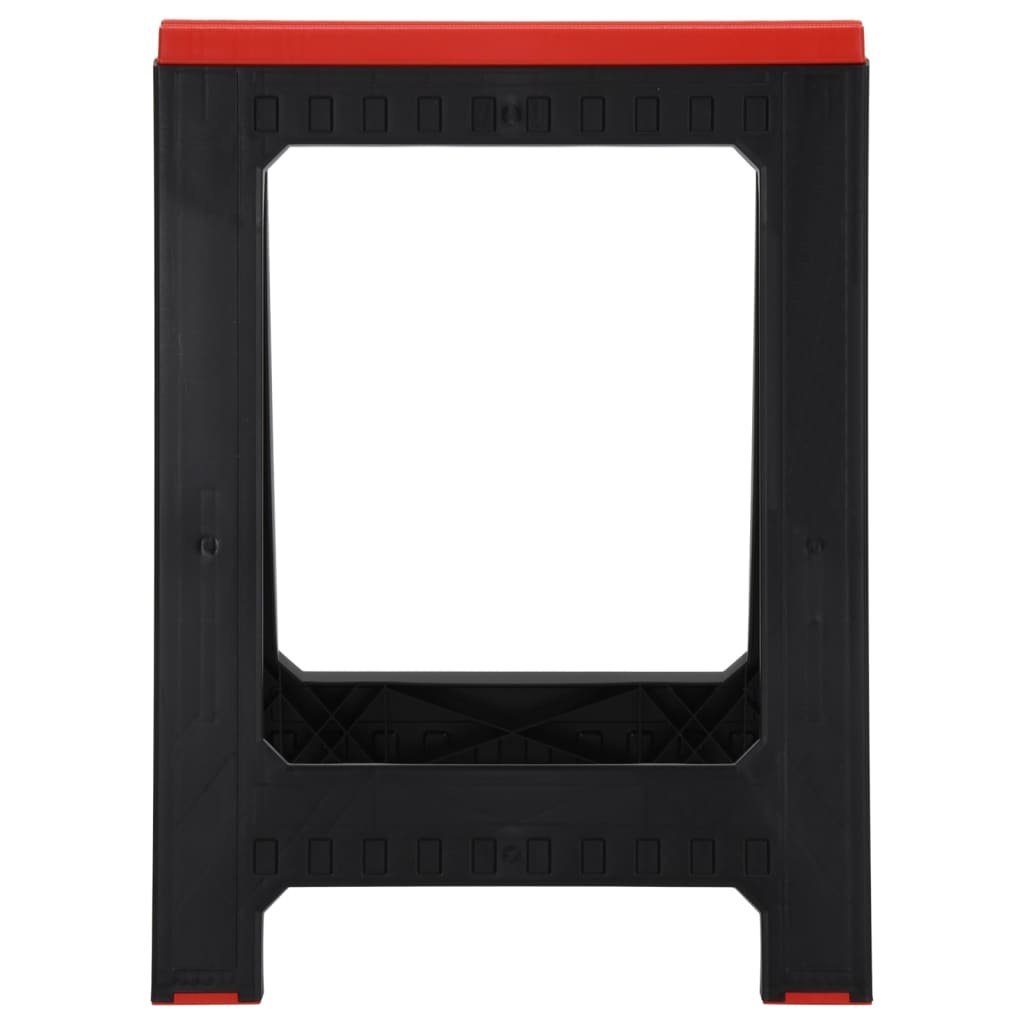vidaXL Werkbank Arbeitsböcke 2 Stk Klappbar Schwarz Rot Polypropylen 350 kg