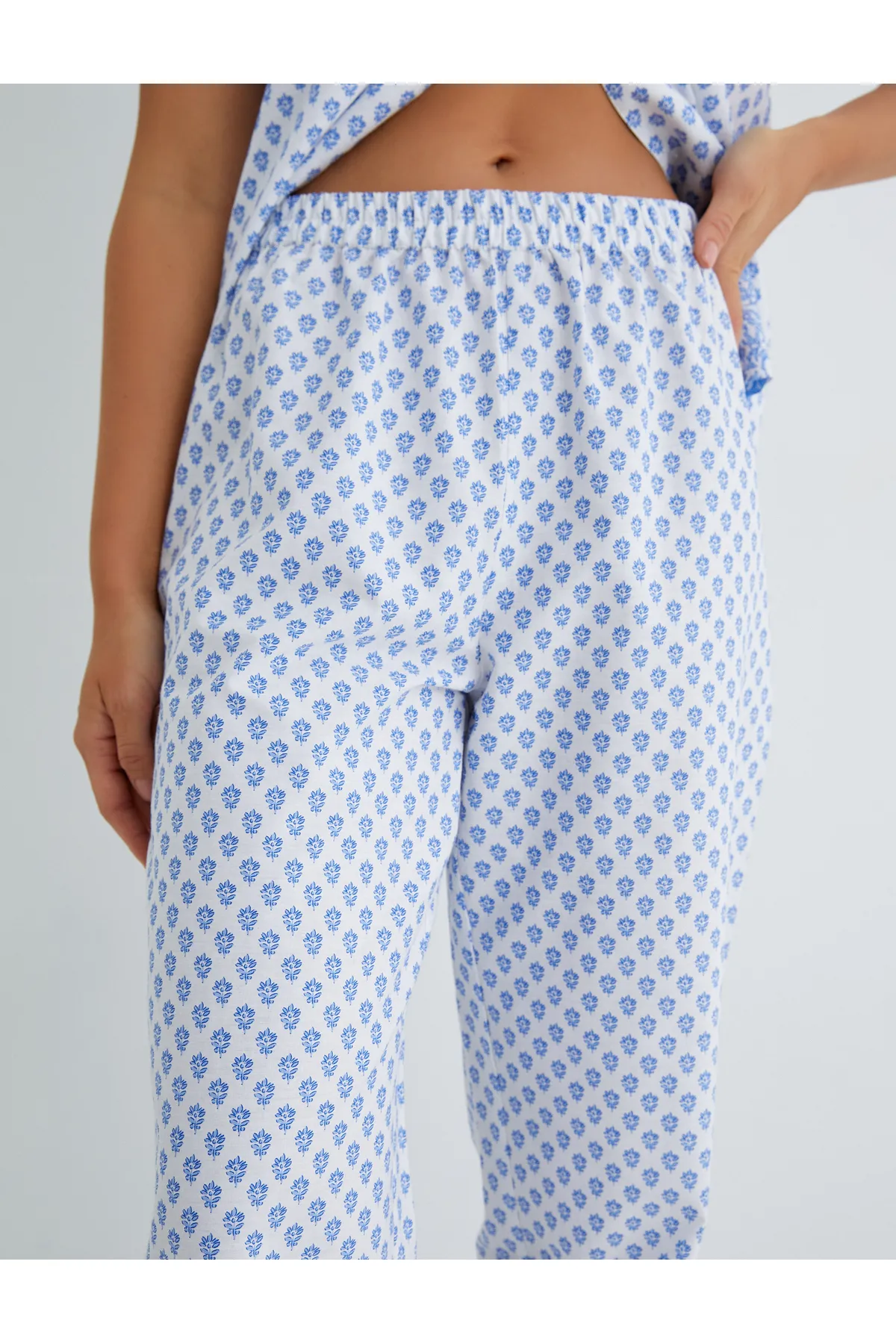 Koton  Pyjamahose aus Baumwolle mit geradem Bein und elastischem Bund