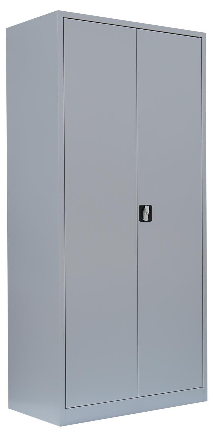 Steelboxx Mehrzweckschrank mit Garderobenteil XL Spind Kleiderspind 2-türig 195x92,5x42,2cm (1-St) Komplett montiert, keine Montage notwendig