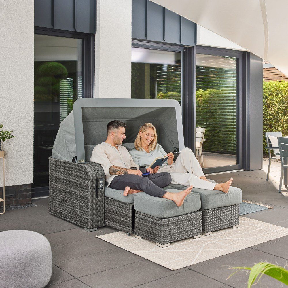 HOME DELUXE Strandkorb HOLBY 160 x 69 x 189 cm, BxTxH: 69,00x160x189 cm, individuell verwendbar (Holby Abdeckung einzeln erhältlich), in der Variante mit oder ohne Abdeckung