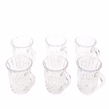 Almina Teeglas 6er Pack Teegläser-Set Gläser mit Henkel aus Glas