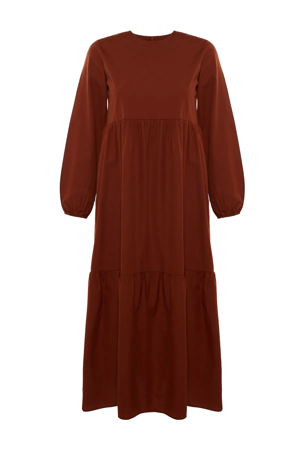 Trendyol Modest  Gewebtes Kleid aus Baumwolle mit weitem Schnitt und Fliesenmuster TCTSS21EL3406
