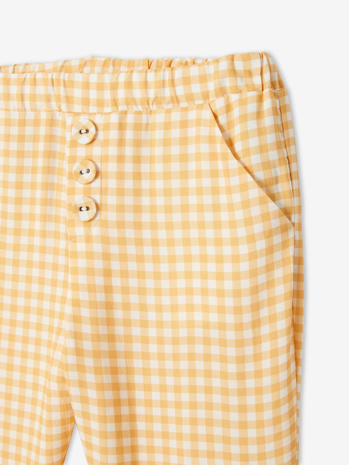 Vertbaudet Mädchen 3/4-Hose aus fließendem Stoff Oeko-Tex - senfgelb