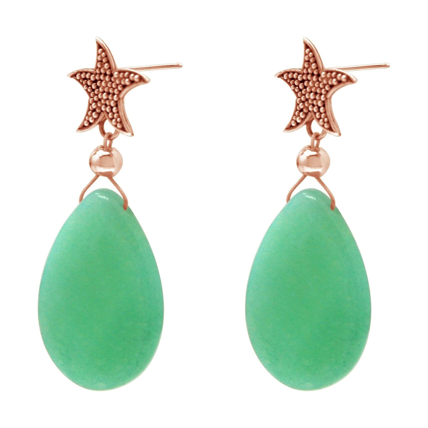 Ohrringe 'Seestern - Jade'