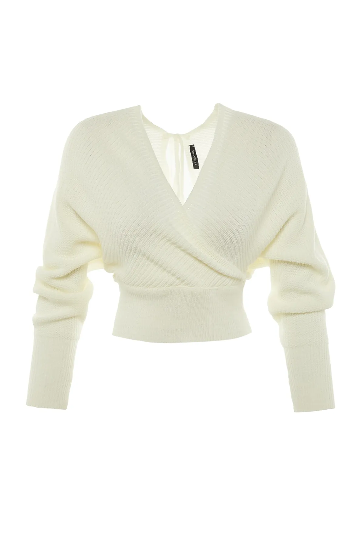 Trendyol Collection  Ecrufarbener zweireihiger Strickpullover TWOAW21KZ1277