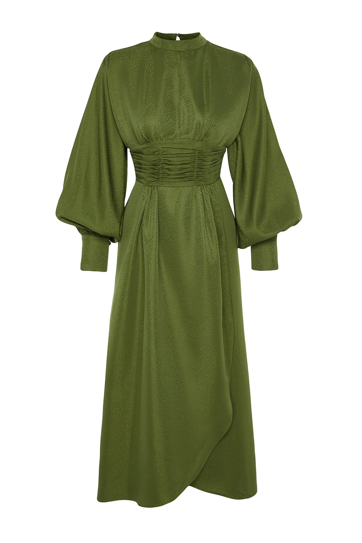 Trendyol Modest  Grüner, taillierter Jacquard-Satin mit Blumenmuster TCTSS23DB00017