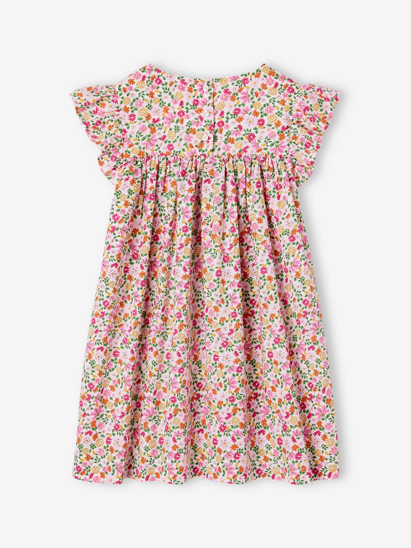 Vertbaudet Kurzärmeliges Mädchen Sommerkleid - hellrosa