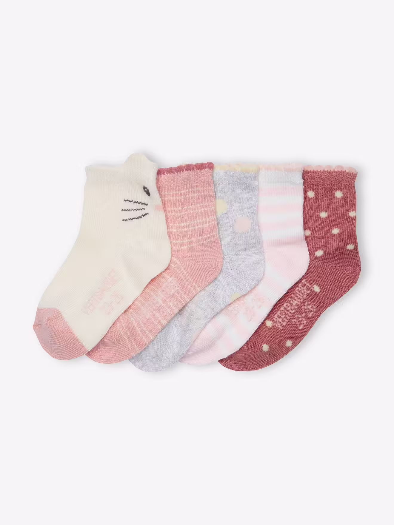 Vertbaudet 5er-Pack Mädchen Baby Socken Oeko-Tex - altrosa