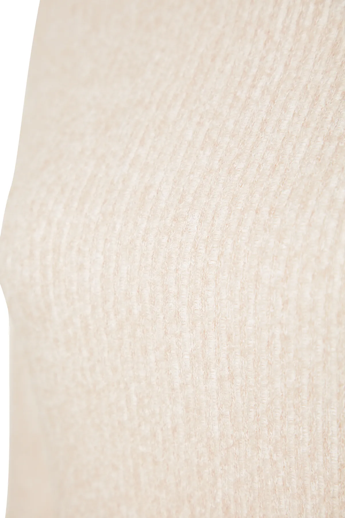 Trendyol Collection  Beigefarbenes, geripptes, flexibles Shift-/gerades Maxi-Strickkleid mit Rollkragen TWOAW24EL00621