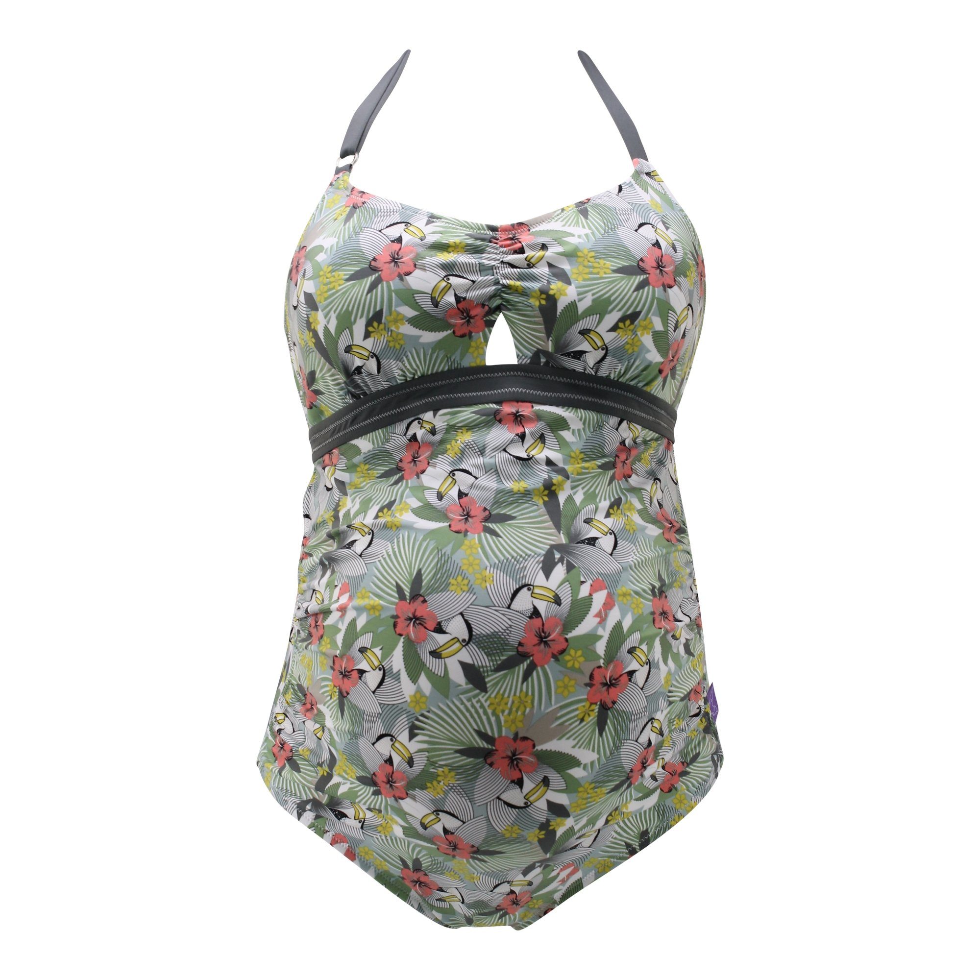 petit amour Umstandsbadeanzug ANINA Hawaii-Tukan-Druck B/C Cup Umstandsbademode, stylish und bequem, wächst mit