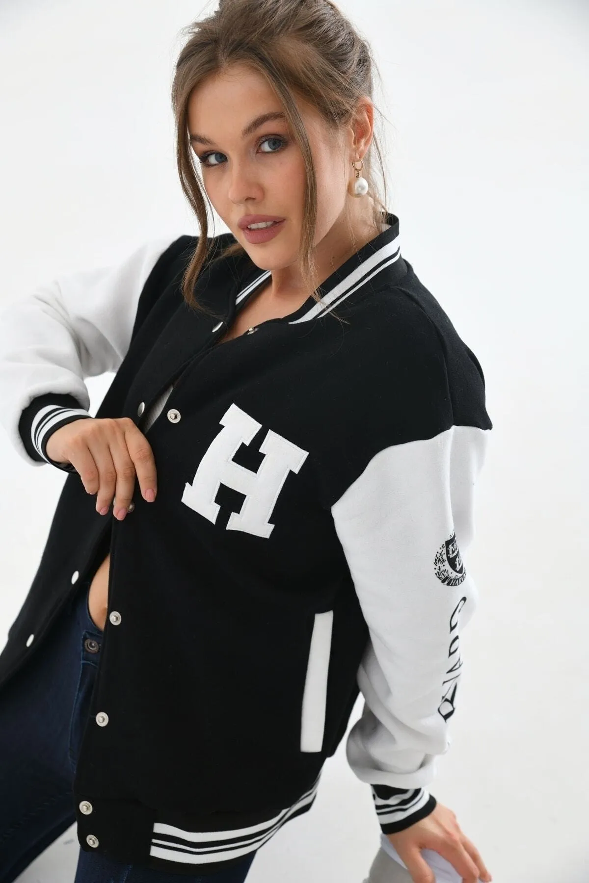 VOLT CLOTHİNG  Bestickte Collegejacke für Unisex