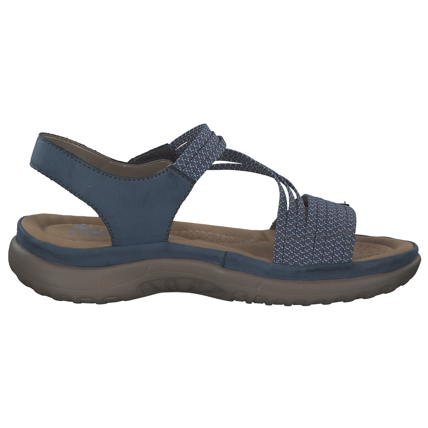 Rieker 64870, Keilsandaletten, Damen, royal/jeans-weiss