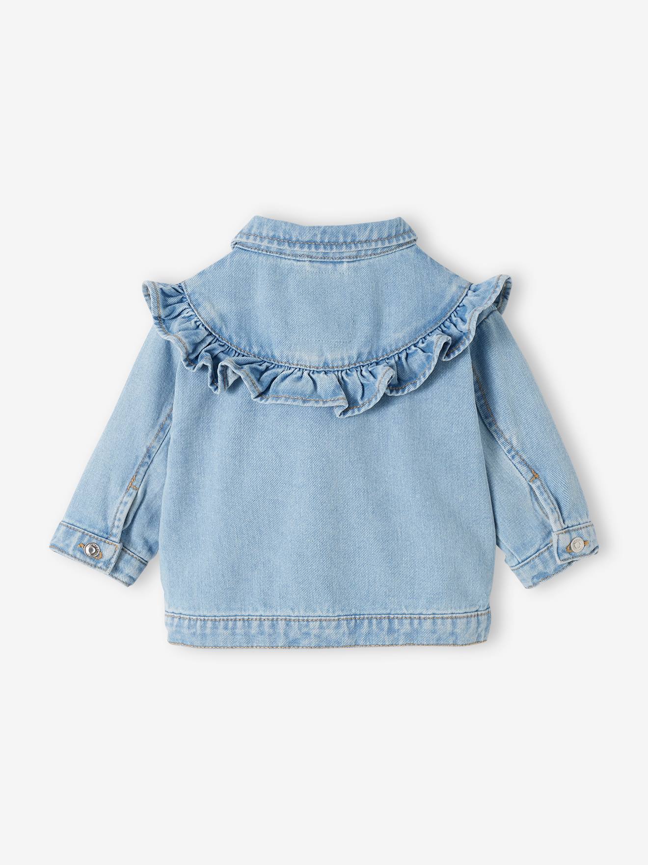 Vertbaudet Baby Jeansjacke mit Volants Oeko-Tex - bleached