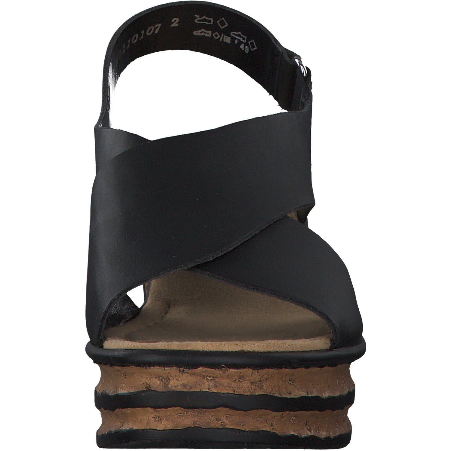 Rieker 68189, Keilsandaletten, Damen, Schwarz