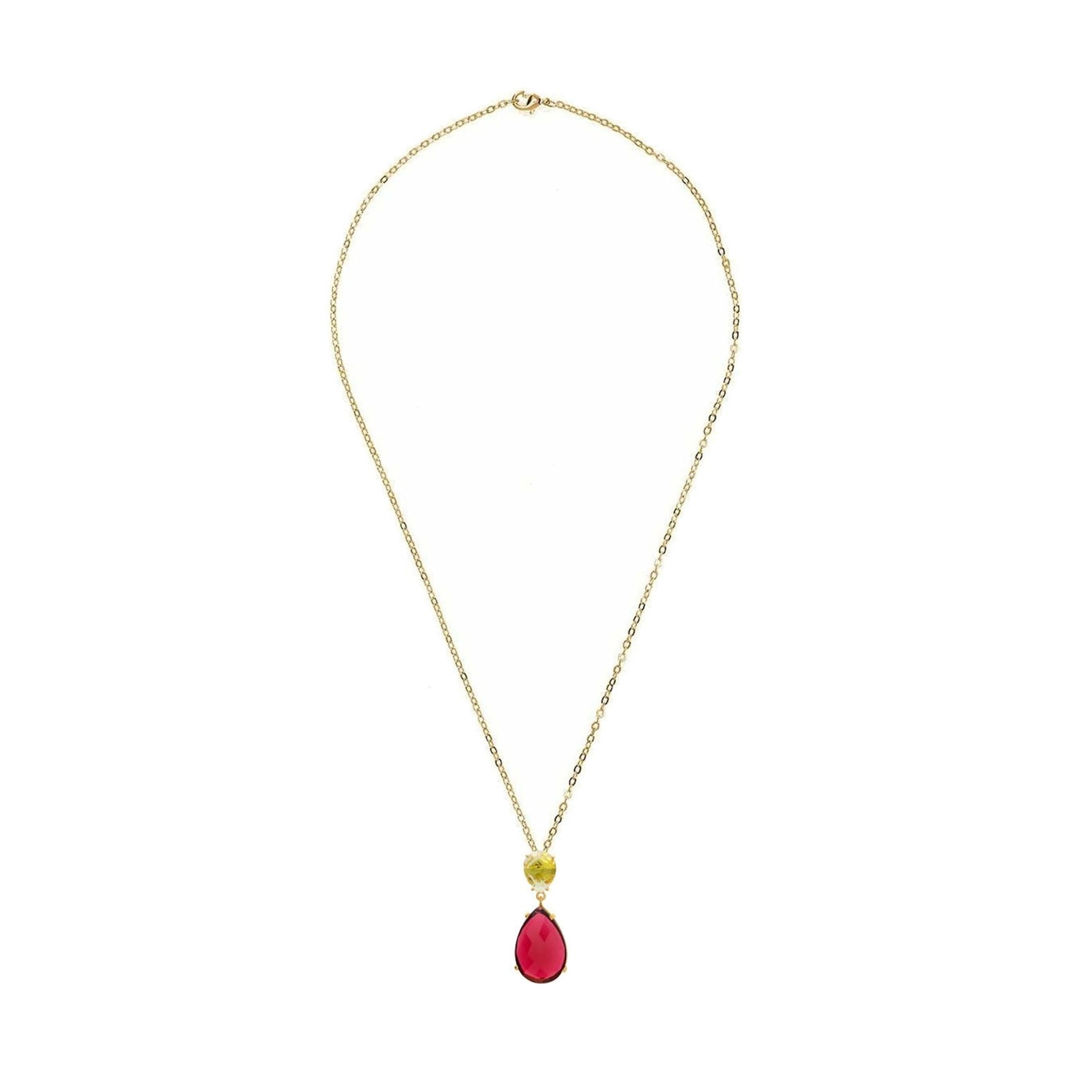 Kette mit Anhänger 'Turmalin Quarz und Citrin Tropfen'