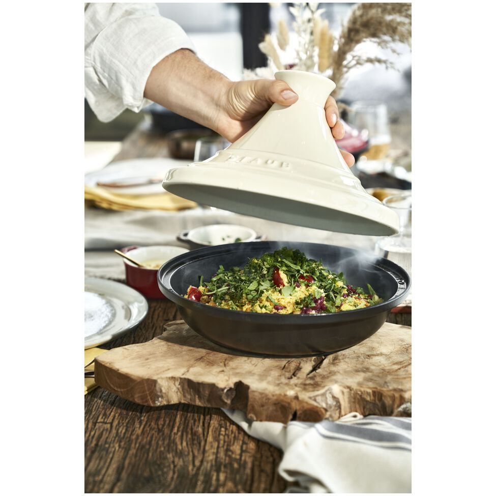 Tajine 28 cm, Gusseisen, Cream