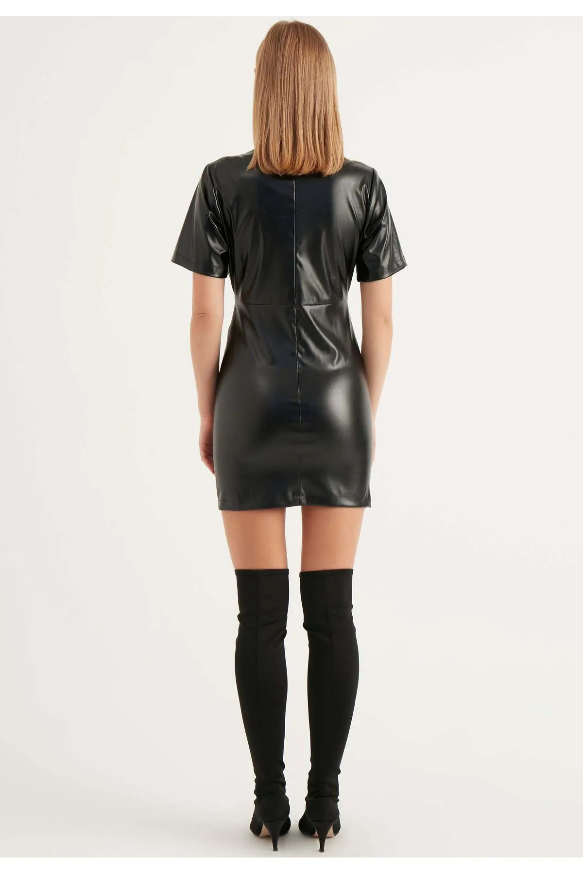 Herita  Geknöpftes Lederkleid