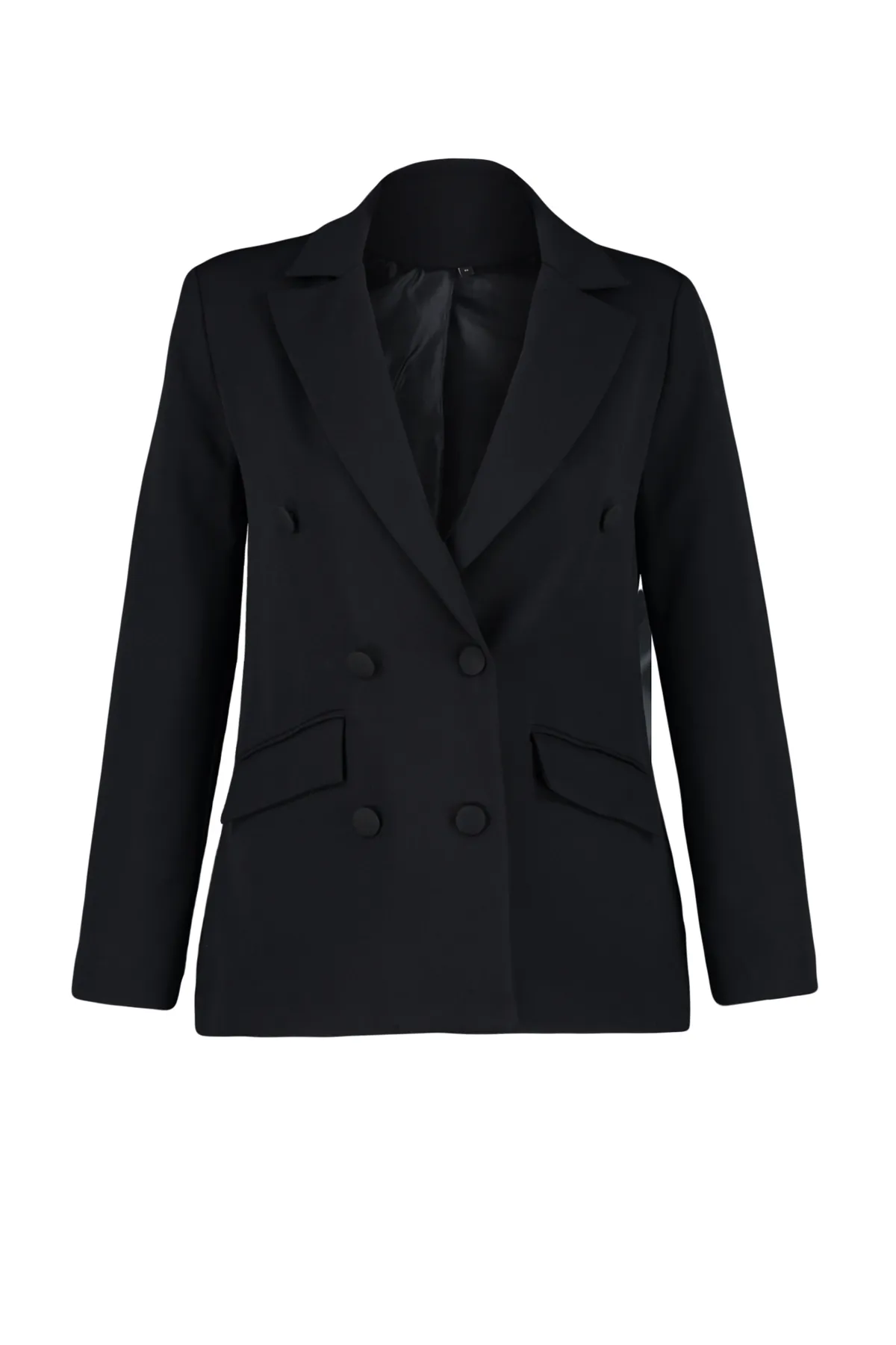 Trendyol Collection  Schwarze, gefütterte, gewebte Blazerjacke TWOSS21CE0137