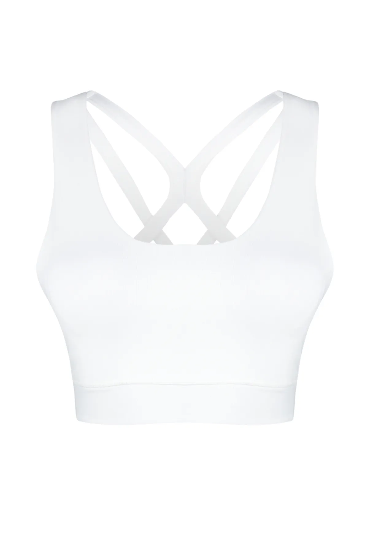 Trendyol Collection  Weißer Sport-BH aus Strick mit Trägern und Styling-Funktion THMSS24SS00018