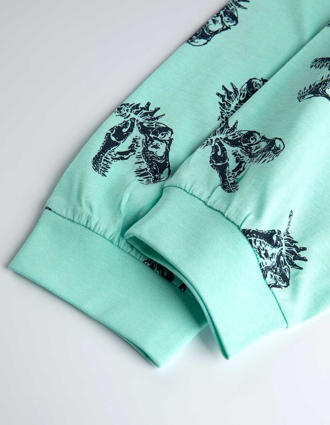 Pyjama Set aus Langarmshirt und Hose- Print